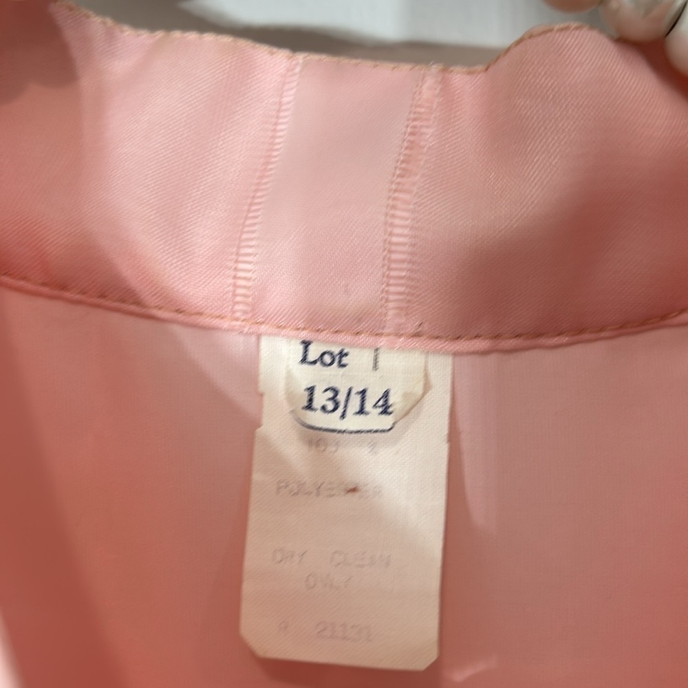 1970s Vintage Pink Sheer Organza Watercolor Floral Princess Gown women’s size 14 - Picture 3 of 14